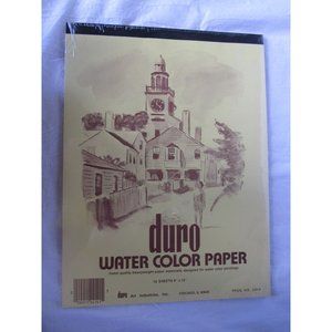 NEW Duro Art Water Color Paper Finest Quality Heavyweight 12 sheets 9"x12" #2414
